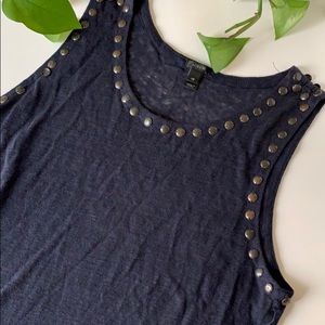 J. Crew embellished linen tank top